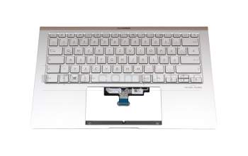 Asus ZenBook 14 UM433DA Original Tastatur inkl. Topcase DE (deutsch) weiß/silber mit Backlight