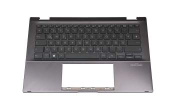 Asus ZenBook Flip 14 UX463FA Original Tastatur inkl. Topcase DE (deutsch) grau/grau mit Backlight (Gun Metal Grey)