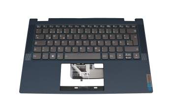 C550-14 Main Original Lenovo Tastatur inkl. Topcase DE (deutsch) dunkelgrau/blau mit Backlight blau
