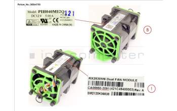 Fujitsu CA05950-2091 4056 FAN MODULE- DUAL ROTOR