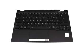 CP822314-01211121604 Original Fujitsu Tastatur inkl. Topcase US (englisch) schwarz/schwarz mit Backlight