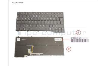 Fujitsu CP823630-XX KEYBOARD BLACK W/ BL SWISS