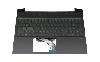 DD21A1 Original HP Tastatur inkl. Topcase DE (deutsch) schwarz/grün/schwarz mit Backlight