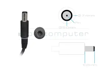 Dell Inspiron 14 (3442) Original Netzteil 90,0 Watt abgerundete Bauform