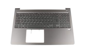 Dell Inspiron 15 (5567) Original Tastatur inkl. Topcase DE (deutsch) schwarz/grau mit Backlight für Fingerprint-Sensor