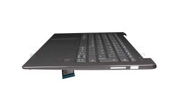 ET171000100 Original Lenovo Tastatur inkl. Topcase DE (deutsch) grau/grau mit Backlight (fingerprint)