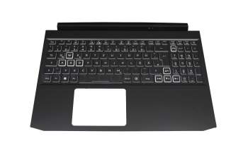 ET3AU000600QSD1 Original Acer Tastatur inkl. Topcase DE (deutsch) schwarz/weiß/schwarz mit Backlight