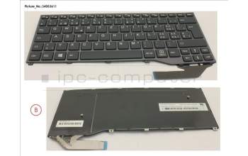 Fujitsu FUJ:CP732984-XX KEYBOARD BLACK W/O TS SWISS