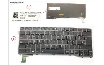 Fujitsu FUJ:CP753605-XX KEYBOARD SPAIN W/ BL