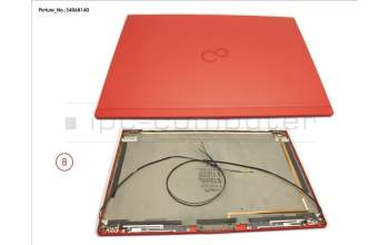 Fujitsu FUJ:CP754091-XX LCD BACK COVER RED NON TOUCH WWAN W/CAM