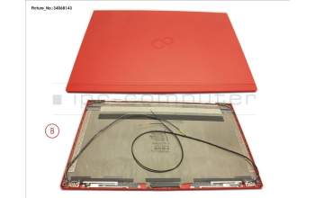 Fujitsu FUJ:CP754094-XX LCD BACK COVER RED TOUCH WWAN