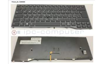 Fujitsu FUJ:CP757727-XX KEYBOARD BLACK W/ TS SWISS