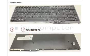 Fujitsu FUJ:CP757753-XX KEYBOARD 10KEY BLACK W/O TS SWISS