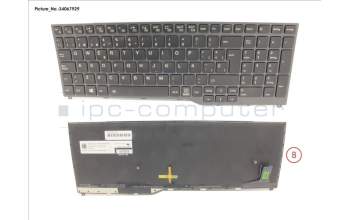 Fujitsu FUJ:CP757775-XX KEYBOARD 10KEY BLACK W/ BL SPAIN