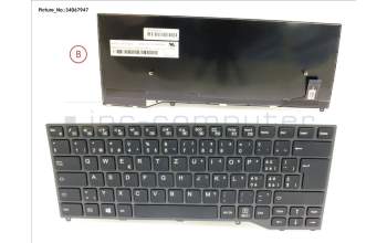 Fujitsu FUJ:CP757793-XX KEYBOARD BLACK W/O TS SWISS