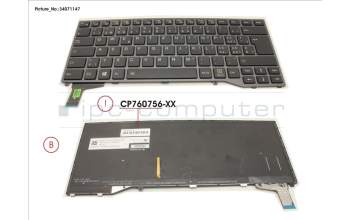 Fujitsu FUJ:CP760756-XX KEYBOARD SWISS W/BL