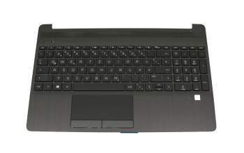 HP 15-dw1000 Original Tastatur inkl. Topcase DE (deutsch) schwarz/schwarz (Fingerprint)