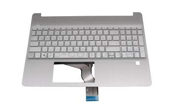 HP 15s-fq4000 Original Tastatur inkl. Topcase DE (deutsch) silber/silber (Fingerprint)