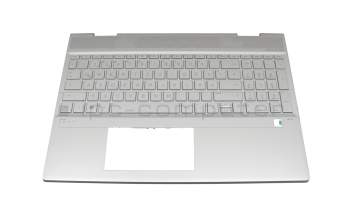 HP Envy x360 15-dr1100 Original Tastatur inkl. Topcase DE (deutsch) silber/silber mit Backlight (UMA)