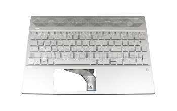 HP Pavilion 15-cs0900 Original Tastatur inkl. Topcase DE (deutsch) silber/silber mit Backlight (GTX-Grafikkarte)