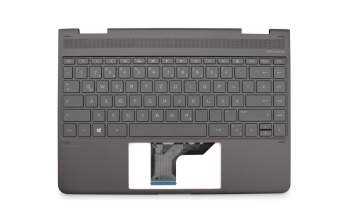 HP Spectre x360 13-ae000 Original Tastatur inkl. Topcase DE (deutsch) grau/grau mit Backlight