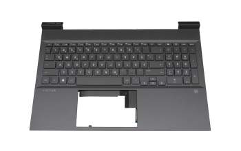 HP Victus 16-d1000 Original Tastatur inkl. Topcase DE (deutsch) grau/grau mit Backlight