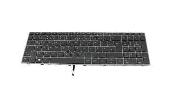 HP ZBook Fury 15 G8 Tastatur DE (deutsch) dunkelgrau mit Backlight und Mouse-Stick