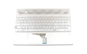 L24752-041 Original HP Tastatur inkl. Topcase DE (deutsch) silber/silber mit Backlight (UMA-Grafik)