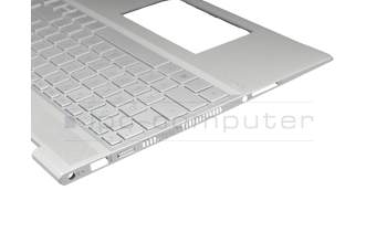 L47469-041 Original HP Tastatur inkl. Topcase DE (deutsch) silber/silber mit Backlight (DIS)