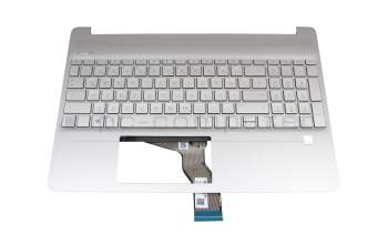 L68125-041 Original HP Tastatur inkl. Topcase DE (deutsch) silber/silber mit Backlight