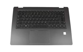 Lenovo Yoga 510-14IKB (80VB) Original Tastatur inkl. Topcase DE (deutsch) schwarz/schwarz mit Backlight mit Aussparung für FingerPrint-Reader