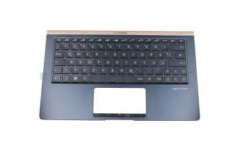NSK-WU0LN Original Darfon Tastatur inkl. Topcase DE (deutsch) schwarz/blau mit Backlight