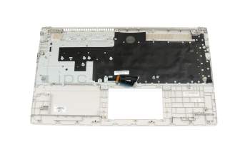 NSK-X48B Original Darfon Tastatur inkl. Topcase DE (deutsch) silber/silber mit Backlight