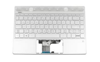 NSK-XBABQ Original Darfon Tastatur inkl. Topcase DE (deutsch) silber/silber mit Backlight