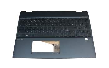 NSK-XNJBQ Original HP Tastatur inkl. Topcase DE (deutsch) schwarz/blau mit Backlight