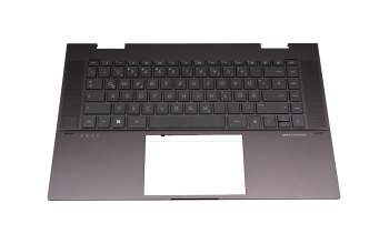 NSK-XY0BW GR Original HP Tastatur inkl. Topcase DE (deutsch) schwarz/schwarz mit Backlight