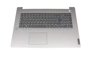 PC5C-GE Original Lenovo Tastatur inkl. Topcase DE (deutsch) grau/silber (Fingerprint)