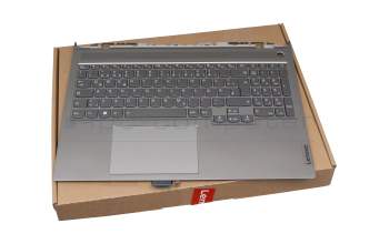 PK0900 Original Lenovo Tastatur inkl. Topcase DE (deutsch) grau/grau mit Backlight