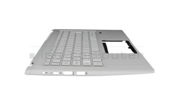 PK1334G1E14 Original Acer Tastatur inkl. Topcase CH (schweiz) silber/silber mit Backlight