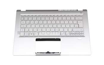 PK1334G1G13 Original Acer Tastatur inkl. Topcase DE (deutsch) silber/silber mit Backlight