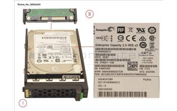 Fujitsu S26361-F5573-L200 Fujitsu HD SAS 12G 2TB 7.2K HOT PL 2.5 BC 512e