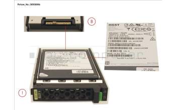 Fujitsu SSD SAS 12G 1.6TB MIXED-USE 2.5\' H-P EP für Fujitsu Primergy RX2540 M2