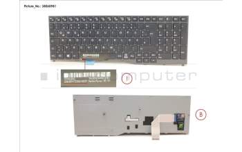 Fujitsu S26391-F2250-L221 KEYBOARD BLACK W/O TS GERMAN