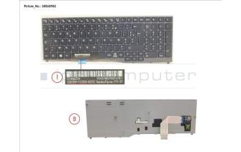 Fujitsu S26391-F2250-L222 KEYBOARD BLACK W/O TS FRANCE