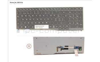 Fujitsu S26391-F2255-L232 KEYBOARD BLACK W/ BL SWISS