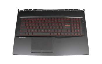 V143422KK1 Original Sunrex Tastatur inkl. Topcase DE (deutsch) schwarz/schwarz mit Backlight Red Backlight