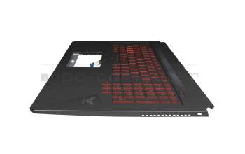 V170762EE1 FR Original Sunrex Tastatur inkl. Topcase FR (französisch) schwarz/rot/schwarz mit Backlight