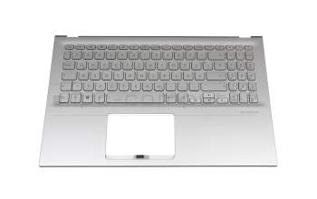 V182562UE1 Original Sunrex Tastatur inkl. Topcase DE (deutsch) silber/silber mit Backlight