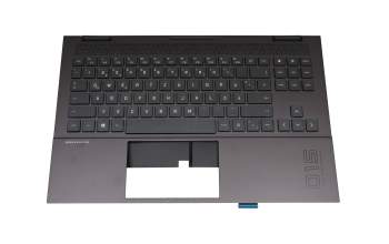 V193446CS1 GR Original Sunrex Tastatur inkl. Topcase DE (deutsch) schwarz/schwarz mit Backlight (Mica Silver Aluminium)