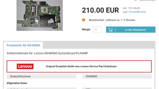 Passendes Notebook Mainboard kaufen